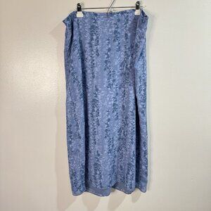 Vintage Y2K Lane Bryant Maxi Skirt 18 / 20 Blue Floral Chiffon Elastic Waist
